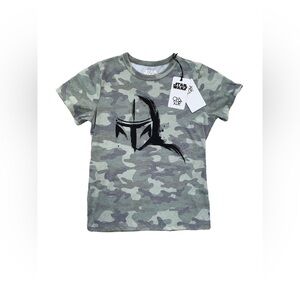 Chaser NWT Size 12 Camo Star Wars Mandalorian Helmet Tee